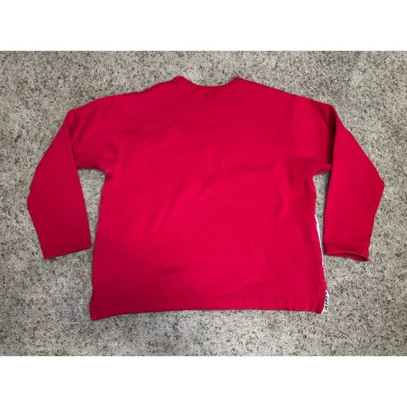POLO RALPH LAUREN VTG Red Sweatshirt Pullover Sweater Pockets Y2k 90s Spellout M - Picture 2 of 8